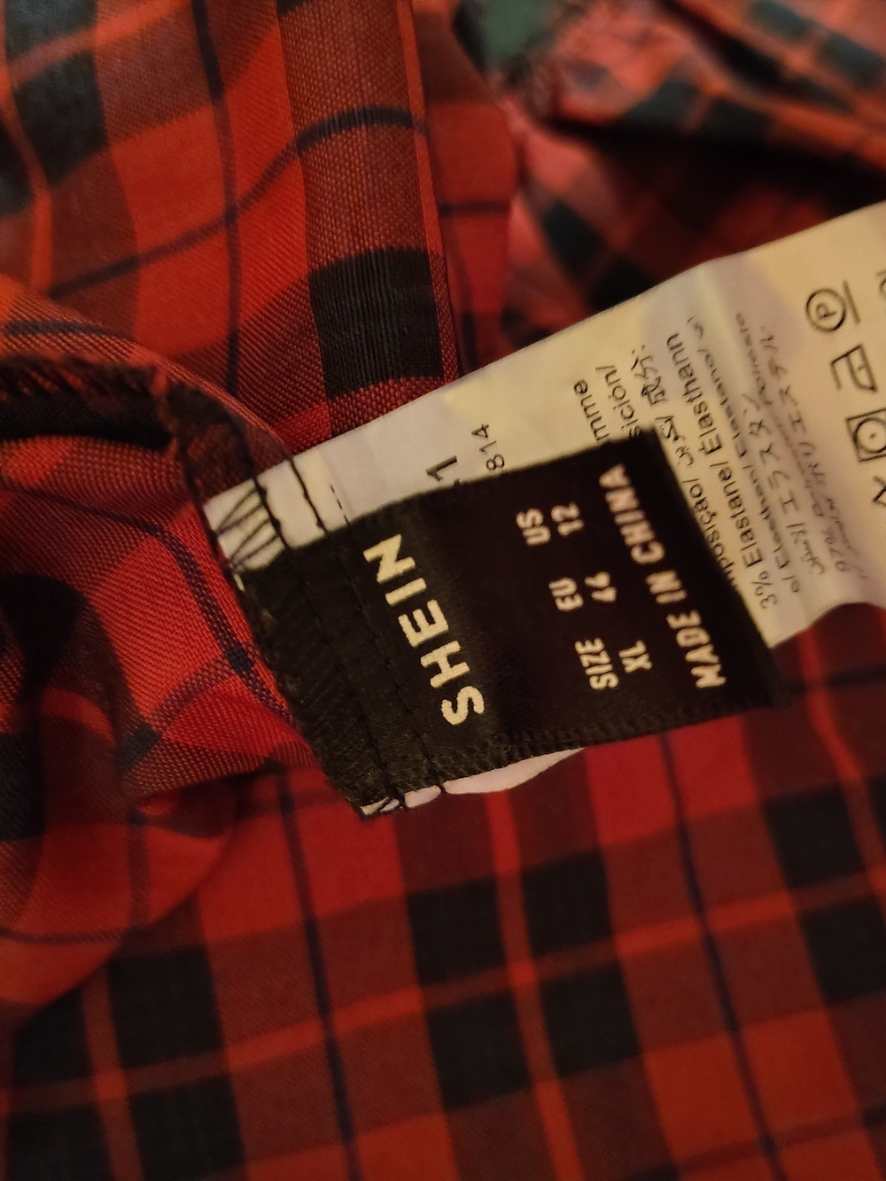 SHEIN Black and Red Plaid Tulle Corset Dress - Picture 3 of 3